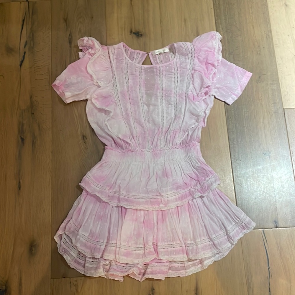 LoveShackFancy Natasha dress color: Peony Pink size: petite